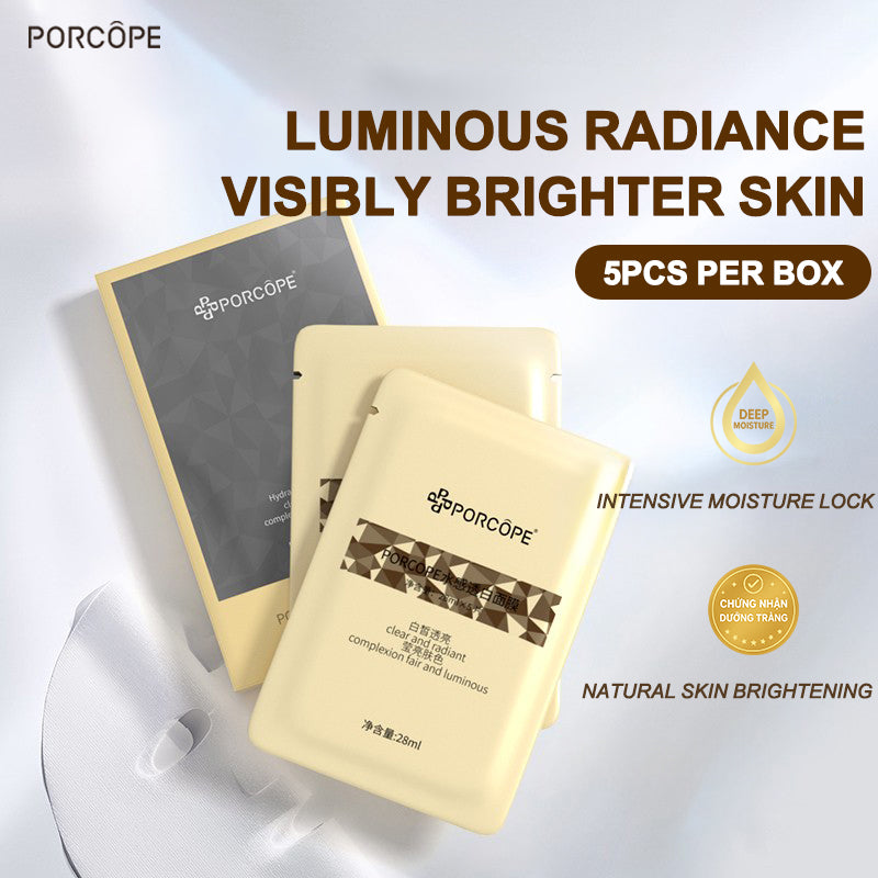 PORCOPE Niacinamide Brighten Moisturizing Sheet Mask-28gx5 EA, Improve Dryness and Roughness,Moisturize,Brighten