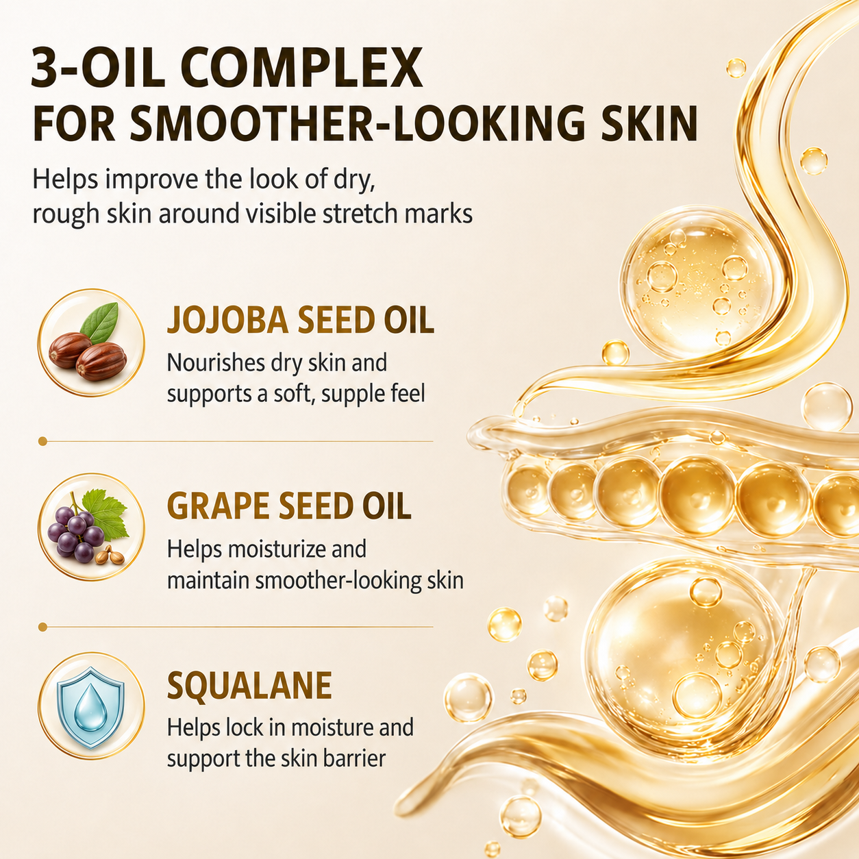 PORCOPE Dual-Phase Essence Oil for Stretch Marks, Pregnancy-Safe Body Lotion for Moms-to-Be and Women Trying to Conceive, Nourishing Body Care for Sensitive Skin