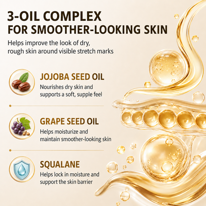 PORCOPE Dual-Phase Essence Oil for Stretch Marks, Pregnancy-Safe Body Lotion for Moms-to-Be and Women Trying to Conceive, Nourishing Body Care for Sensitive Skin