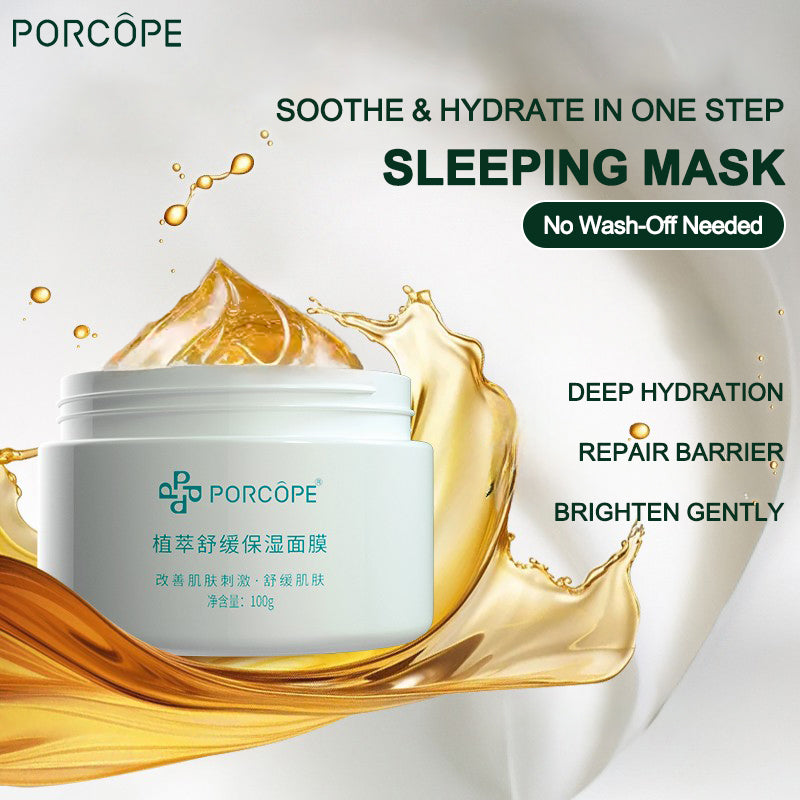 PORCOPE Overnight Hydrating Sleeping Mask - Contains Hyaluronic Acid, Plant Extracts, Natural Moisturizing Factors - Improves Skin Irritation, Relieves Dryness, Leave-In Sleeping Facial Mask 3.5 fl oz