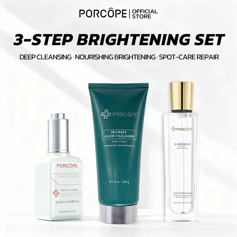 PORCOPE Whitening Skincare Set Cleanses Oil Control Cleanser Moisturizes Toner Brightening Serum