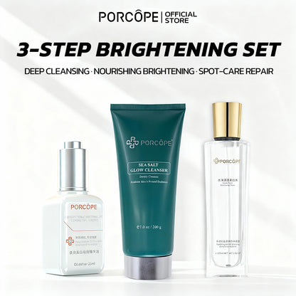 PORCOPE Whitening Skincare Set Cleanses Oil Control Cleanser Moisturizes Toner Brightening Serum