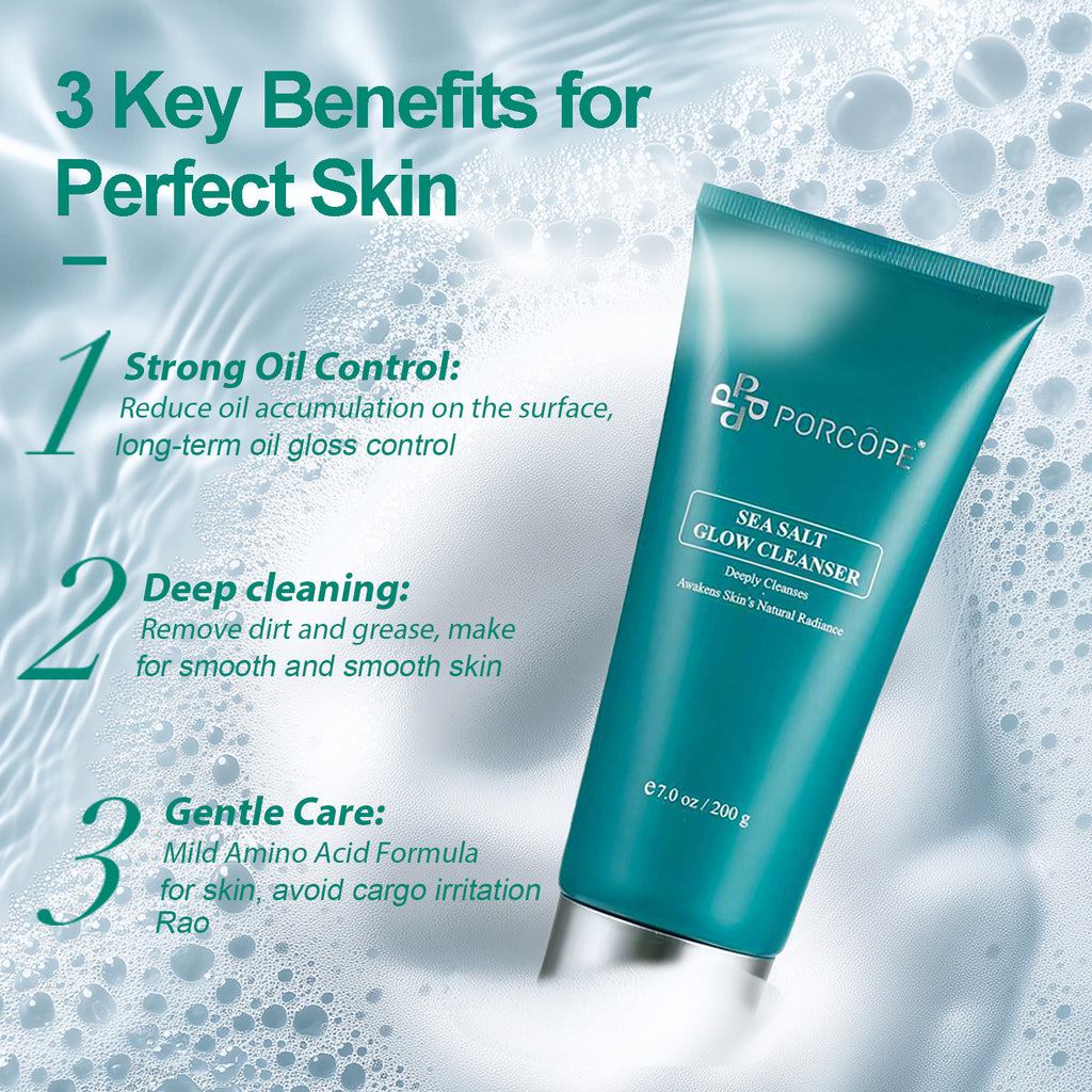 PORCOPE·Facial cleanser oil control cleansing grease soft skin refreshing time sea salt cleanser