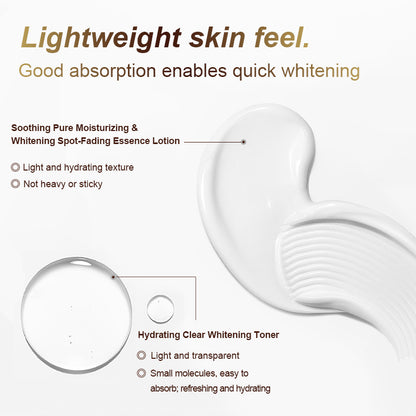 Porcope Aqua-Clear Whitening Toner 100ml 3.52OZ + Soothing Whitening  Spot Lightening Lotion 100ml 3.52OZ，A set to improve uneven skin tonedark spots, and acne marks