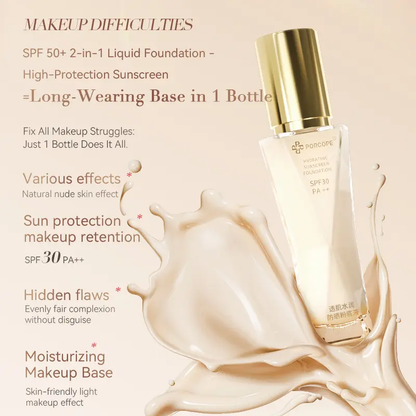 PORCOPE Lightweight Foundation Long-Lasting 24H Waterproof Sweatproof Natural Coverage SPF30+ PA++