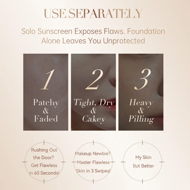 PORCOPE Lightweight Foundation Long-Lasting 24H Waterproof Sweatproof Natural Coverage SPF30+ PA++