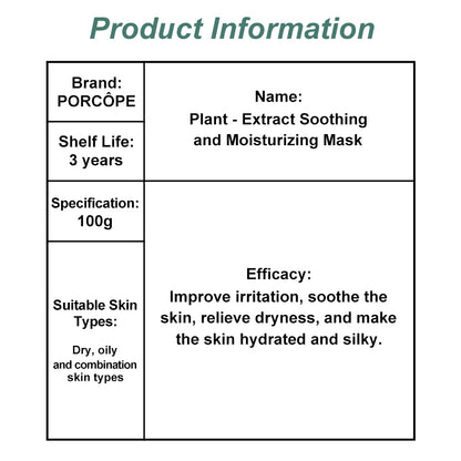 PORCOPE Overnight Hydrating Sleeping Mask - Contains Hyaluronic Acid, Plant Extracts, Natural Moisturizing Factors - Improves Skin Irritation, Relieves Dryness, Leave-In Sleeping Facial Mask 3.5 fl oz