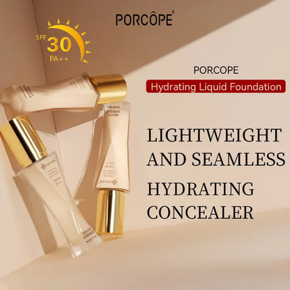 PORCOPE Lightweight Foundation Long-Lasting 24H Waterproof Sweatproof Natural Coverage SPF30+ PA++