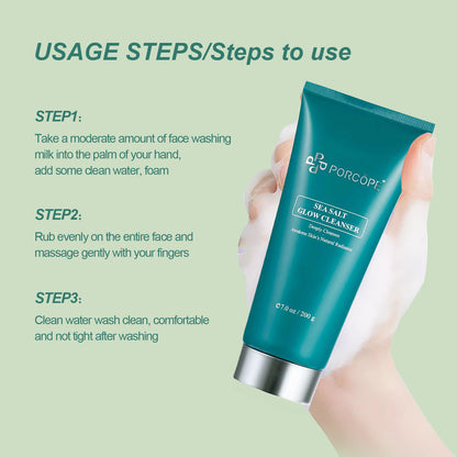 PORCOPE·Facial cleanser oil control cleansing grease soft skin refreshing time sea salt cleanser