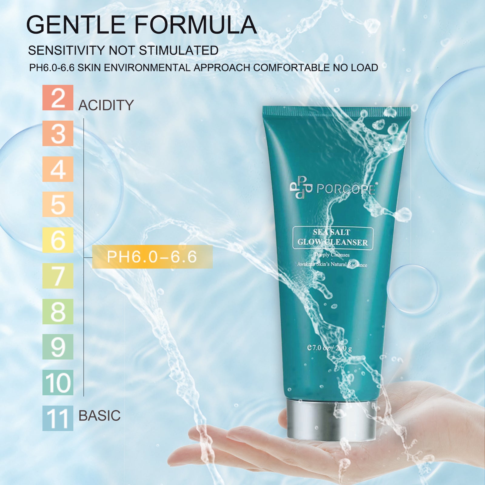 PORCOPE·Facial cleanser oil control cleansing grease soft skin refreshing time sea salt cleanser